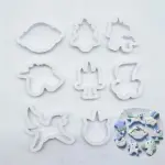 8 Pcs Unicorn Theme Cookie Cutter Set