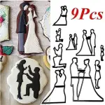 9 Pcs Wedding Couple Silhouette Cutter Set