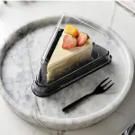 Black Triangle Pastry Box with Lid (Set of 10)