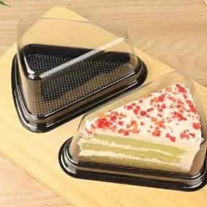 Black Triangle Pastry Box with Lid (Set of 10)
