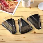 Black Triangle Pastry Box with Lid (Set of 10)