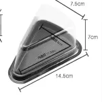 Large Black Triangle Pastry Box with Lid (10 Pcs)