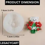 Teddy Bear Holding Flower Silicone Fondant Mould