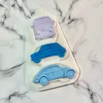 3 Cavity Car & Bus Silicone Fondant Mould