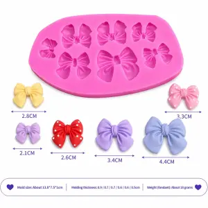 7 Cavity Bow Silicone Fondant Mould