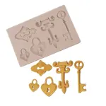 Key and Lock Theme Silicone Fondant Mould