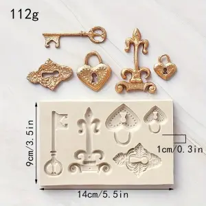 Key and Lock Theme Silicone Fondant Mould