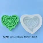 Large 3D Heart Rose Petal Silicone Mould