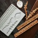 Vintage Clock & Border Silicone Fondant Mould