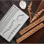 Vintage Clock & Border Silicone Fondant Mould