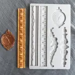 Vintage Clock & Border Silicone Fondant Mould