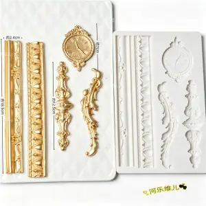 Vintage Clock & Border Silicone Fondant Mould