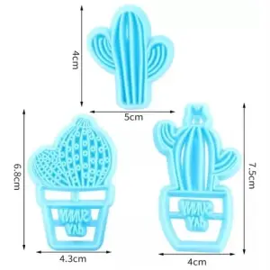 3 Pcs Cactus Cookie Cutter Set
