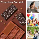 6 Cavity Geometric Chocolate Bar Silicone Mould