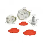 3 Pcs Rose Shape Flower Plunger Cutter Set