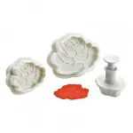 3 Pcs Rose Shape Flower Plunger Cutter Set
