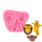 3 Cavity Jungle Animal Silicone Fondant Mould