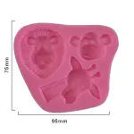 3 Cavity Jungle Animal Silicone Fondant Mould