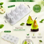 8 Cavity Pear Mousse Cake Silicone Mould | Pear Shape Dessert, Pastry & Chocolate Mould