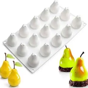 8 Cavity Pear Mousse Cake Silicone Mould | Pear Shape Dessert, Pastry & Chocolate Mould (Style 2)