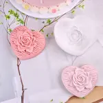 VALENTINE’S DAY HEART WOVEN LOVE ROSE CANDLE Chocolate MOULD Style 1