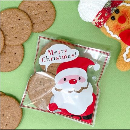 Clear Santa 100pcs Cookie Candy Sleeve