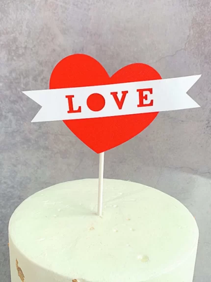 1pc heart shape cake topper