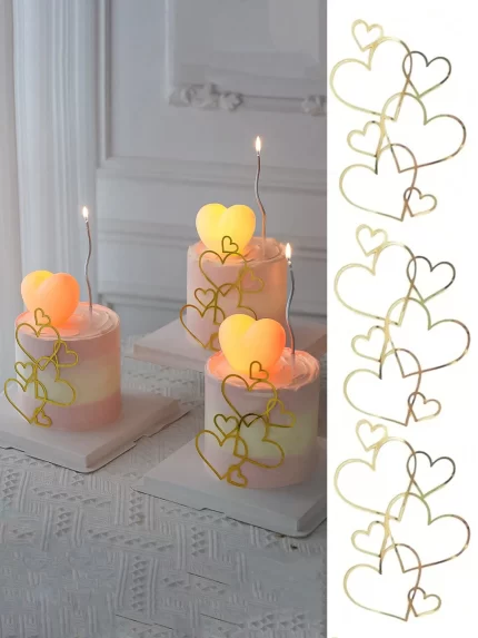 1 PCS Love Heart Cake Topper Valentine's Day Acrylic Heart Cake topper