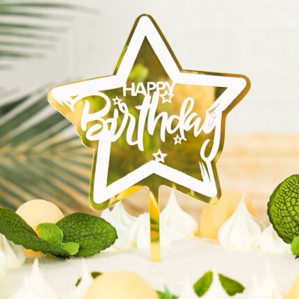 Star shaped double Acrylic Cake Toppers