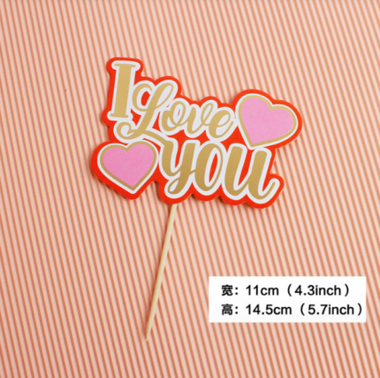 1 pcs I love you cake topper
