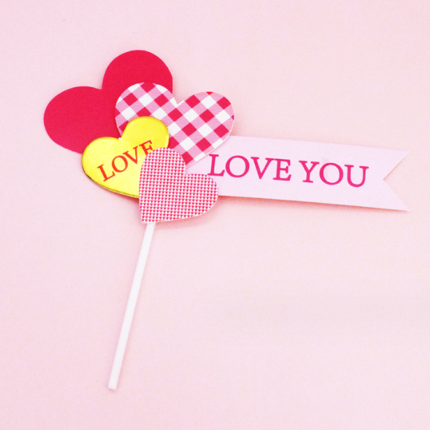 1 pcs Love you heart banner topper