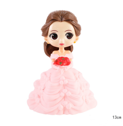 Princess Belle Doll Cake Topper - Pink