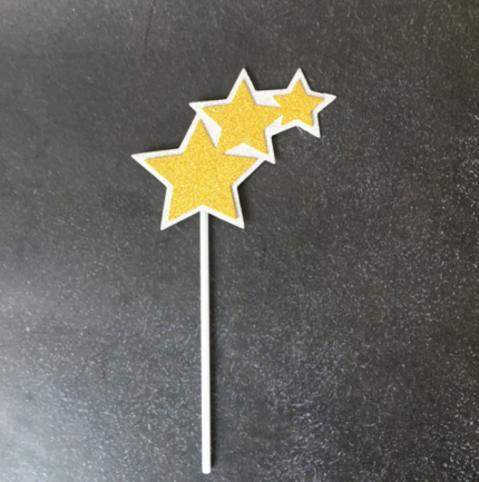 2 pcs star topper yellow and blue topper set