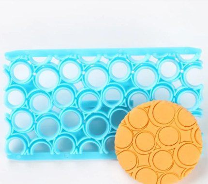 Double circle fondant impression stamps Quilt Embosser fondant tools
