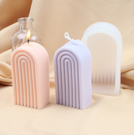 Rainbow Arch tall candle Silicone Mould