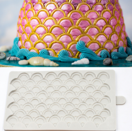 Fish scale Cake Borders Silicone Mould style 6