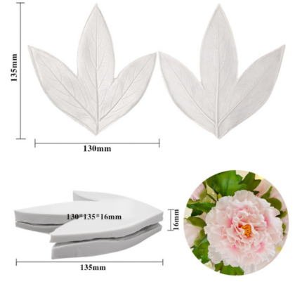 Peony Flower Leaf Veiner Silicone Mould style 2