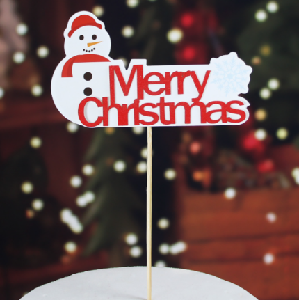 1 pcs Merry Christmas cake topper style 4