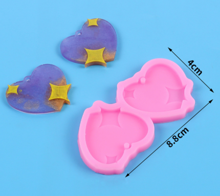 Heart with star silicone mould