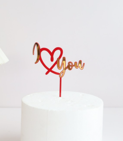 I Love you acrylic cake topper STYLE 5