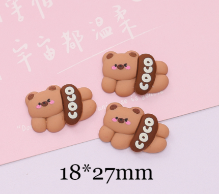 3 Pcs Teddy Bear Choco Miniature toy topper