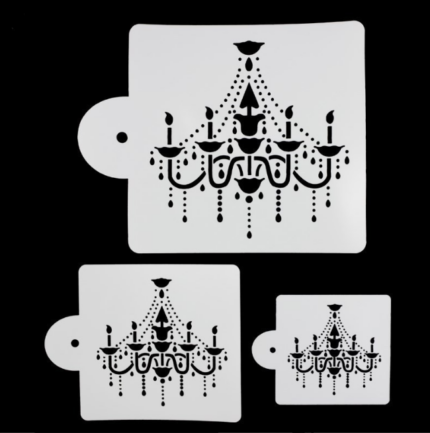3 pcs Chandelier Decoration icing Stencils