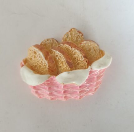 1pcs Pink Bread basket  Cake Topper Toy