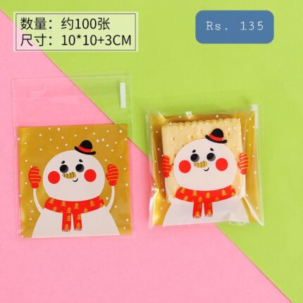 Christmas Themed Snowman 100pcs Cookie Candy Sleeve