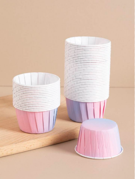 Gradient Colour Aluminum Foil Baking Cups / Muffin Cups (50 pieces)