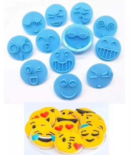 Emoji Cookie Cutters Shapes Plastic Chocolate Candy Molds for Baking 13 pcs