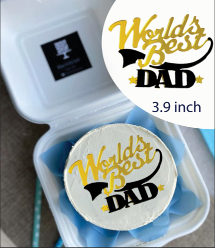 Double Acrylic World Best Dad cake topper style 2