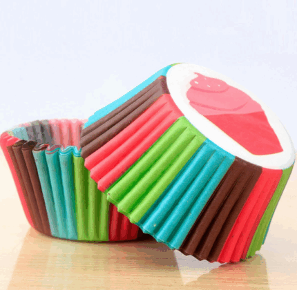 100 pcs Colorful lines cupcake theme Cake Cups / Muffin Cups