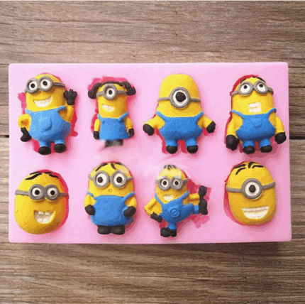 8 Cavity Minions cartoon silicone mould