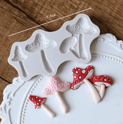 4 Cavity Mushroom shape Silicone Mould